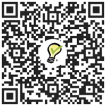 A QR code with a lightbulb in the middle leading to a signup form at https://www.signupgenius.com/go/10C0949ABA729ABFAC07-53258429-social#/.